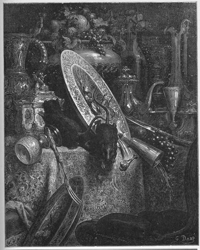 タウンマウスとカントリーマウス-ジャン・ド・ラ・フォンテーヌの「寓話」より 作： Gustave Dore