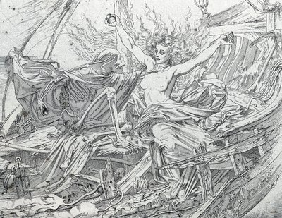 生と死はくじ引きでクルーの運命を決める 作： Gustave Dore