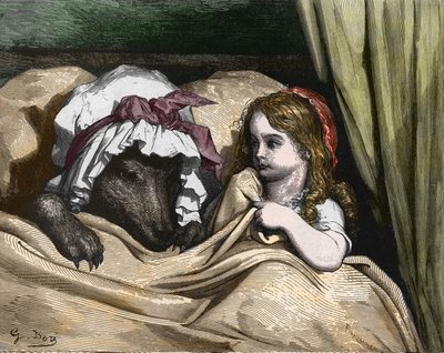 赤ずきんとオオカミはおばあちゃんが嫌い。 イラスト：ギュスターヴ・ドレ 作： Gustave Dore