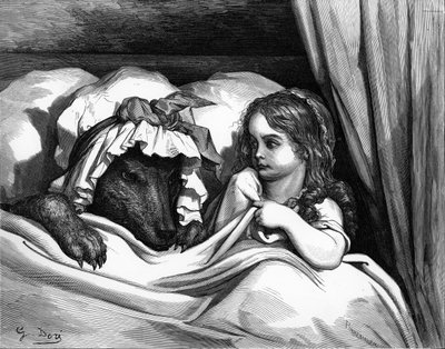 赤ずきんちゃん」ギュスターヴ・ドレの版画。 作： Gustave Dore