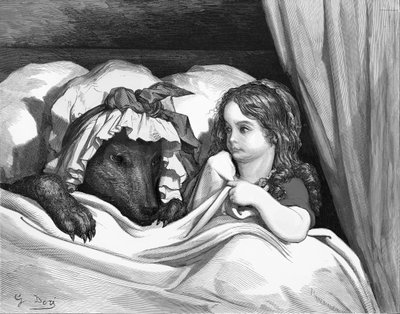 赤ずきんちゃん」ギュスターヴ・ドレの版画。 作： Gustave Dore