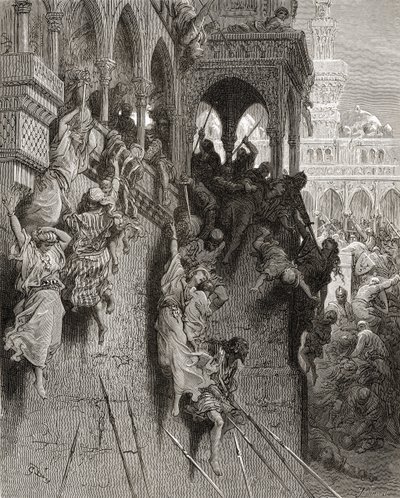 アンティオキアの虐殺、JFによる「Bibliotheque des Croisades」のイラスト。ミショー、1877 作： Gustave Dore