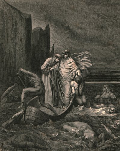 私の先生は賢明に気づき、彼を押し戻しました、c1890。 作： Gustave Dore