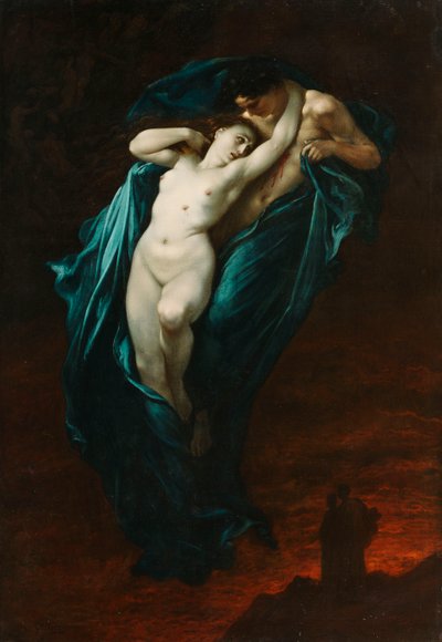 リミニ出身のパオロとフランチェスカ、1863 作： Gustave Dore