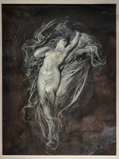 地獄のパオロとフランチェスカ・ダ・リミニ 1861年以前 （褐色画用紙、水墨画、白テンペラ） 作： Gustave Dore