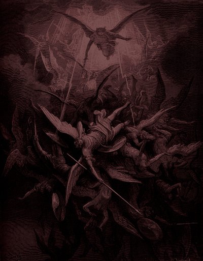 失楽園。反逆の天使たちの落下（画家ドレ 作： Gustave Dore