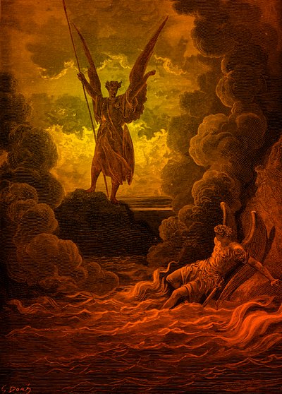 失楽園。サタンとベルゼブブ.by ドレ 作： Gustave Dore