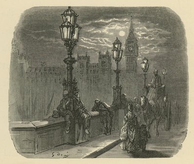 ウェストミンスター橋の人と馬車 作： Gustave Dore