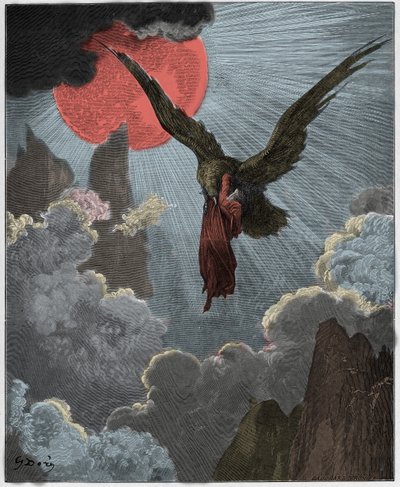 プルガトリオ、カント9：ダンテは夢の中で、イーグルによって運ばれてくる。 作： Gustave Dore