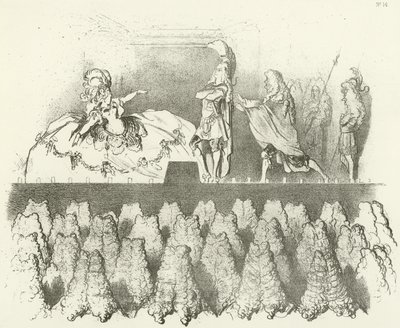 ベルサイユ裁判所1695（グラビア）の前で行われたラシーン 作： Gustave Dore