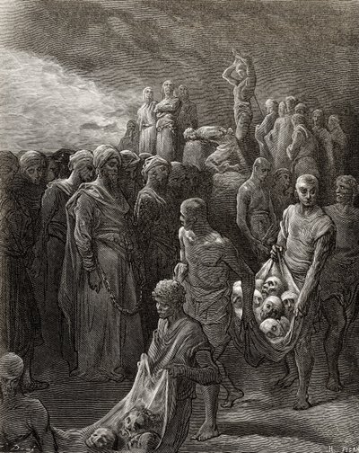 リチャードI（1157-99）JFの「Bibliotheque des Croisades」のイラストによるライオンハートの虐殺捕虜。ミショー、1877 作： Gustave Dore