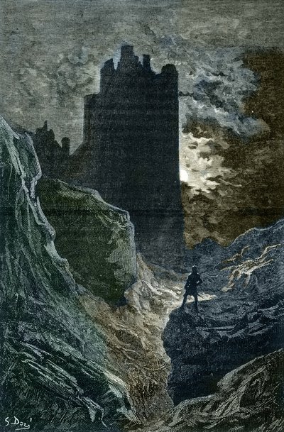 ロマン主義：「恐怖の城」IIIllustration by Gustave Dore (1832-1883) (恐怖の城、ロマン主義、Gustave Dore の挿絵) 個人蔵 作： Gustave Dore