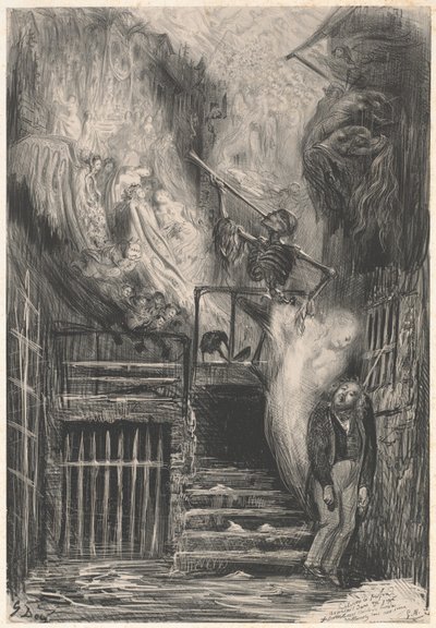 Rue de la Vieille Lanterne [ジェラール・ド・ネルヴァルの自殺] 作： Gustave Dore