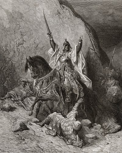 サラディンユスフ（d.1173）第二次十字軍時代のスルタン、JFの「Bibliotheque des Croisades」のイラスト。ミショー、1877 作： Gustave Dore