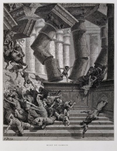 バアルの神殿を破壊するサムソン（ドーレ聖書より 作： Gustave Dore