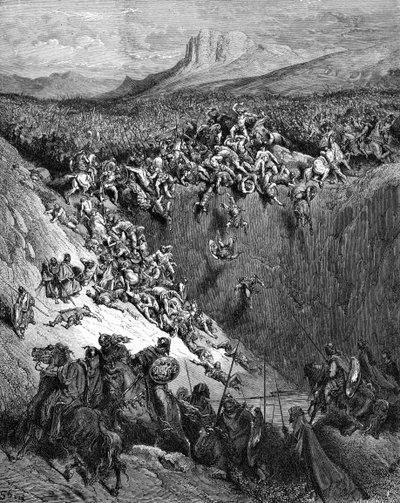 顎の骨でペリシテ人を殺すサムソン（ドレ作）- 聖書 作： Gustave Dore