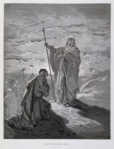 サムエルがサウルにイスラエルの初代王に油を注ぐ（ドーレ聖書より 作： Gustave Dore