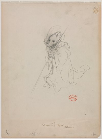 ウルフターンドシェパードのためのスケッチ、c。 1868年。 作： Gustave Dore