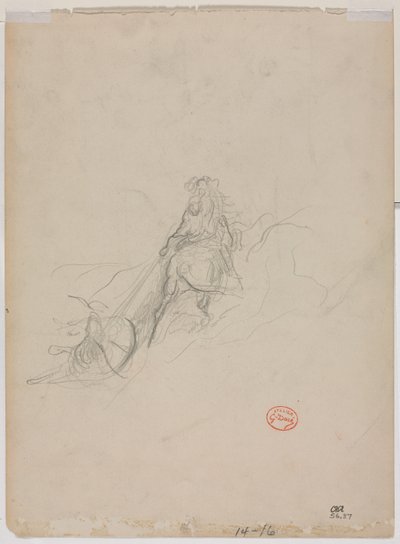 狩猟シーンのスケッチ、c。 1868年。 作： Gustave Dore