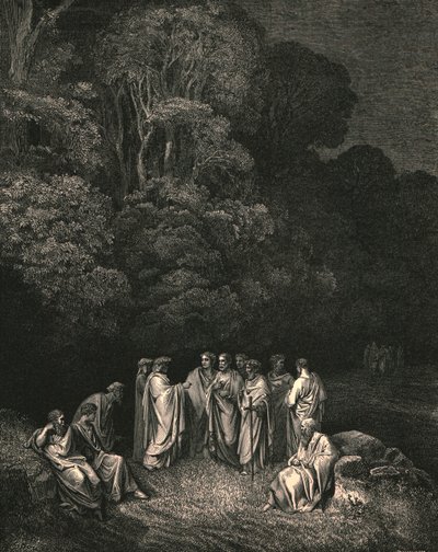 だから私は彼の明るい学校を統一し、崇高な歌の君主c1890を統一した。 作： Gustave Dore