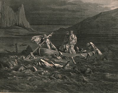 すぐに両方が乗り出し、波を切る、c1890。 作： Gustave Dore