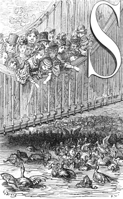セント。 ジェームズ公園 - アヒルに餌をやる」、1872年。 作： Gustave Dore