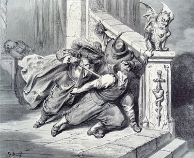 青ひげの死、Charles Perrault（1628-1703）1893による「青ひげ」のイラスト 作： Gustave Dore