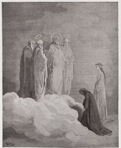 神曲』（La Divina Commedia, La Divine Comedie）、『パラダイス』、カント26。聖ヨハネがダンテに愛について問う - ダンテ・アリギエリ（1265-1321）作 - ギュスターヴ・ドーア（1832-1883）絵 作： Gustave Dore