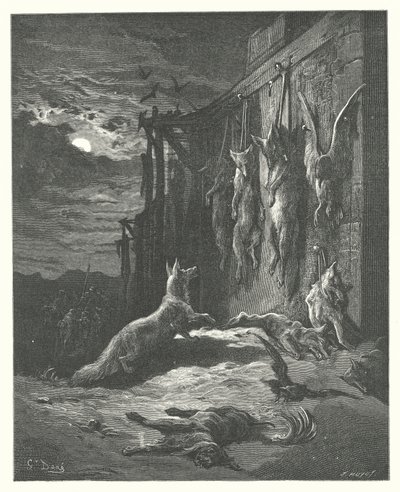 ラ・フォンテーヌの寓話イギリスの狐（エングレーヴィング） 作： Gustave Dore