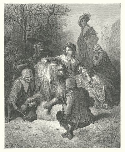 ラ・フォンテーヌの寓話恋するライオン 作： Gustave Dore