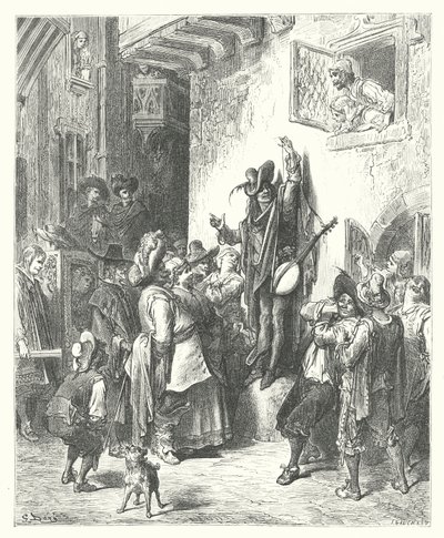 ラ・フォンテーヌの寓話知恵を売った狂人（エングレーヴィング） 作： Gustave Dore