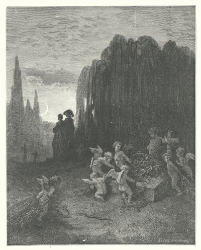 ラ・フォンテーヌの寓話若い未亡人（エングレーヴィング） 作： Gustave Dore