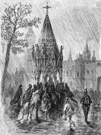 「噴水 - 広い聖域」、1872 年。 作： Gustave Dore