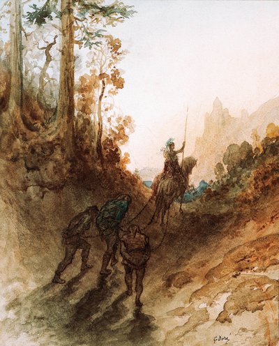 巨人を捕らえる」1869～83年頃（水彩画 作： Gustave Dore