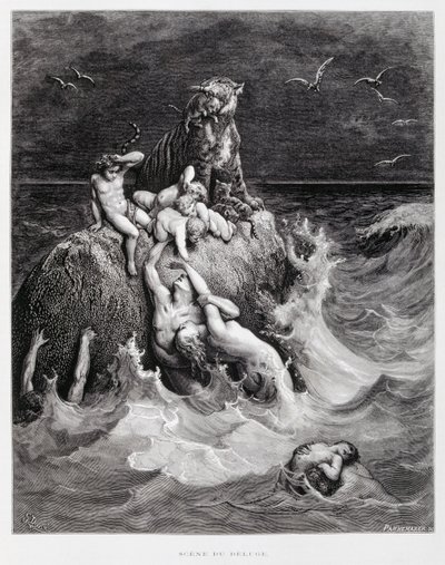 大洪水、ドーレ聖書からの挿絵 作： Gustave Dore