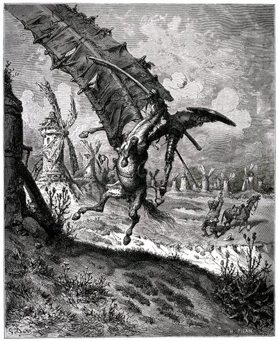 チャンネルの独創的なイダルゴドンキホーテミゲルデセルバンテス 作： Gustave Dore