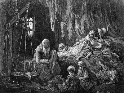 ラグマーチャントの家-コールストンストリート-ホワイトチャペル 作： Gustave Dore
