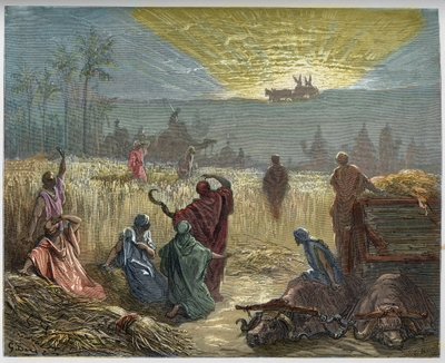 The Return of the Ark of the Covenant - The return of the Ark of the Covenant to Beth Shemesh - Old Testament - - Gustave Dore (1832-1883) による "The Bible illustree" のエングレーヴィング - "The Dore Bible" のエングレーヴィング 作： Gustave Dore