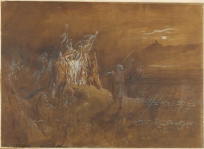 過去のフランス兵の色合いは軍隊にライン川の勝利を勧める 作： Gustave Dore