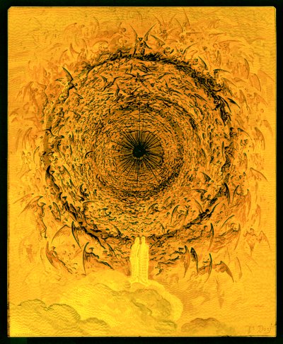 ステファン・パネメーカー（1847-1930）によって彫刻された「The Dore Gallery」からのイラスト、エンピリアンのビジョン、c.1890を発行（デジタル拡張画像） 作： Gustave Dore