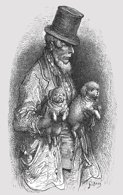 「ウエスト エンドの犬の愛好家」、1872 年。 作： Gustave Dore
