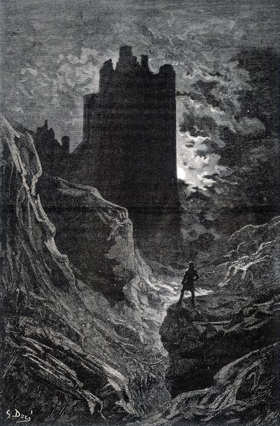 恐怖の城-ギュスターヴ・ドレによる恐怖のイラスト、エングレーヴィング 作： Gustave Dore