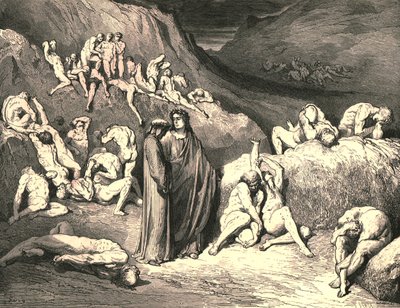 地殻は下からフレークで描かれました、c1890。 作： Gustave Dore