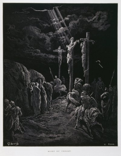 キリストの十字架上の死、ドーレ聖書からの挿絵 作： Gustave Dore