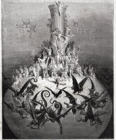 神の瓶、パンタグリュエル - ラブレー作 作： Gustave Dore