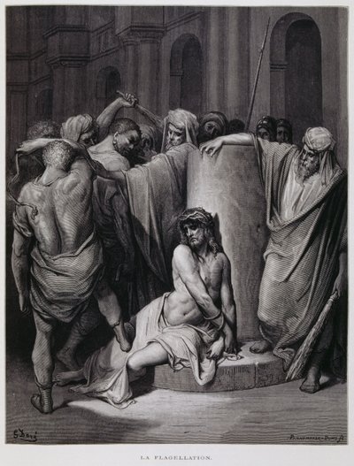 キリストの鞭打ち；ドーレ聖書からの挿絵 作： Gustave Dore