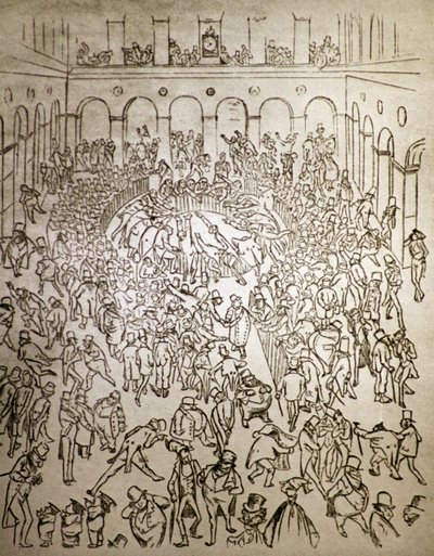ギュスターヴ・ドーレ作『パリ取引所の狂騒する資本主義世界 作： Gustave Dore