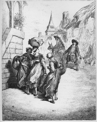 粉屋、彼の息子、ロバ-ジャン・ド・ラ・フォンテーヌの「寓話」より 作： Gustave Dore