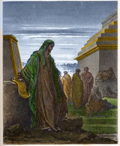 預言者ダニエル - - ギュスターヴ・ドーア（1832-1883）の "The Bible illustree "のエングレーヴィング - "The Dore Bible "のエングレーヴィング 作： Gustave Dore