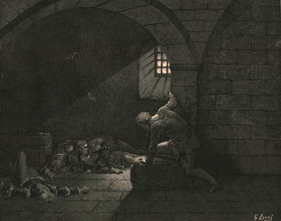それから、断食は悲しみの支配、c1890を得ました。 作： Gustave Dore